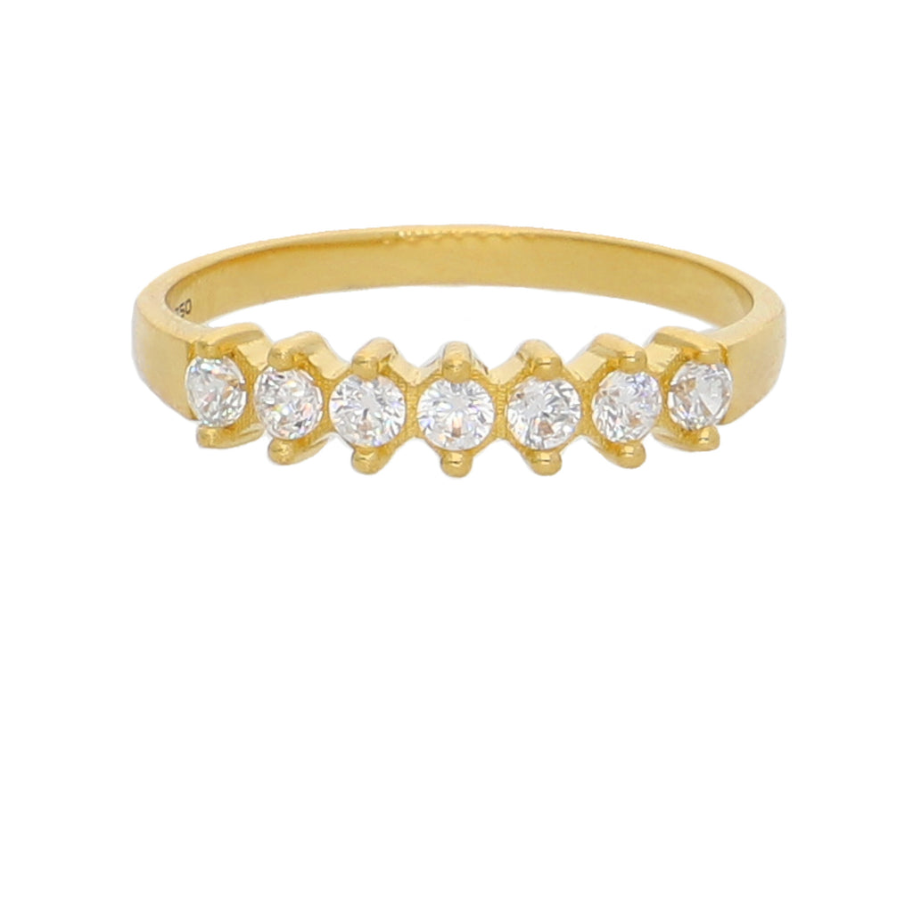 Anillo Oro Amarillo y Circones Medio Cintillo AN-13738