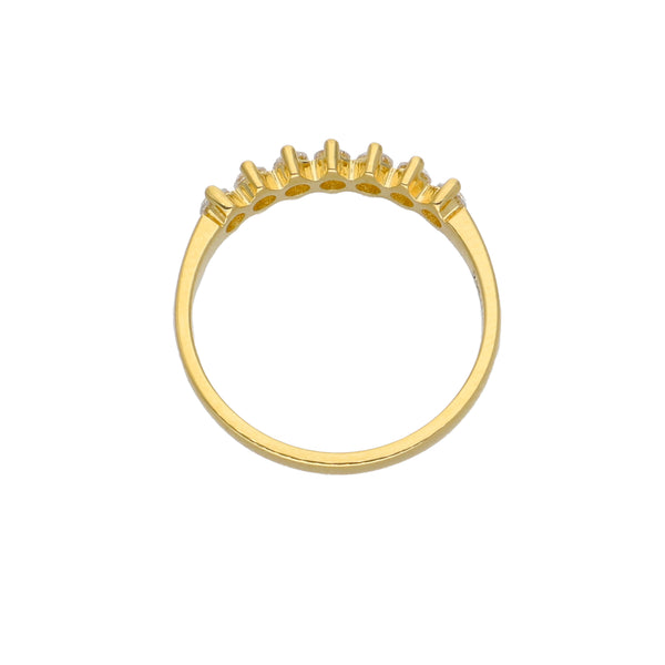 Anillo Oro Amarillo y Circones Medio Cintillo AN-13738