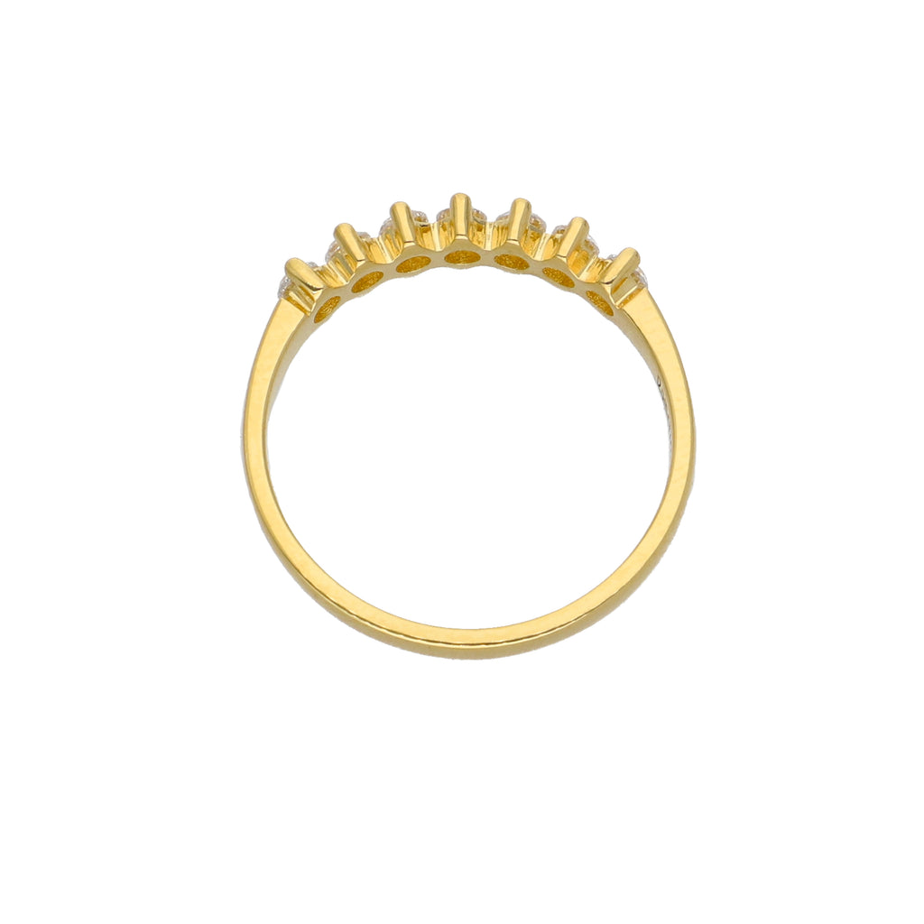 Anillo Oro Amarillo y Circones Medio Cintillo AN-13738