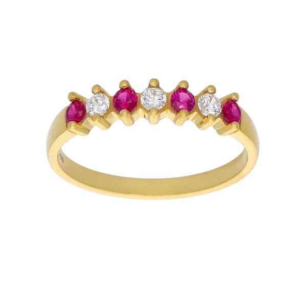 Anillo Oro Amarillo y Circones Medio Cintillo AN-13739