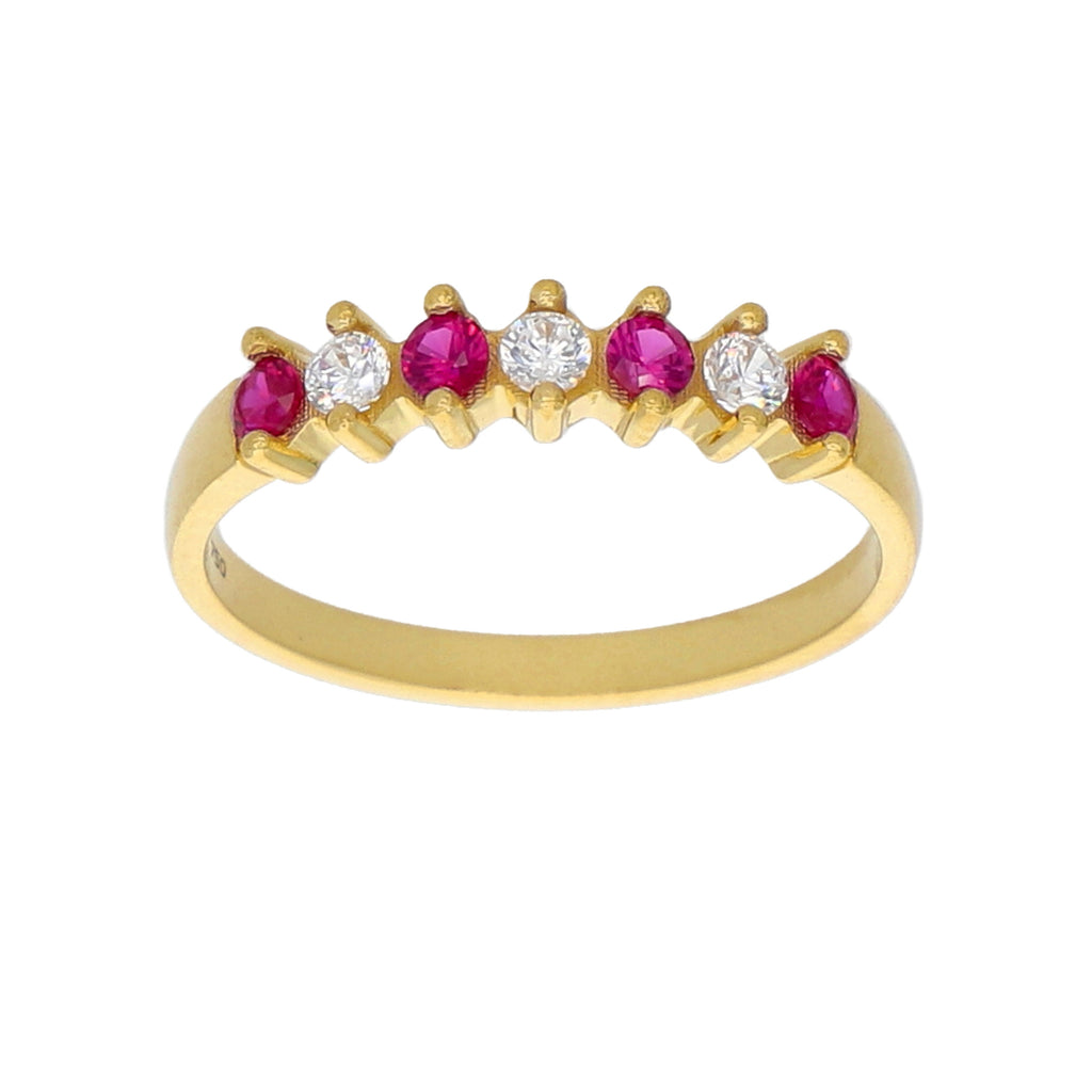 Anillo Oro Amarillo y Circones Medio Cintillo AN-13739