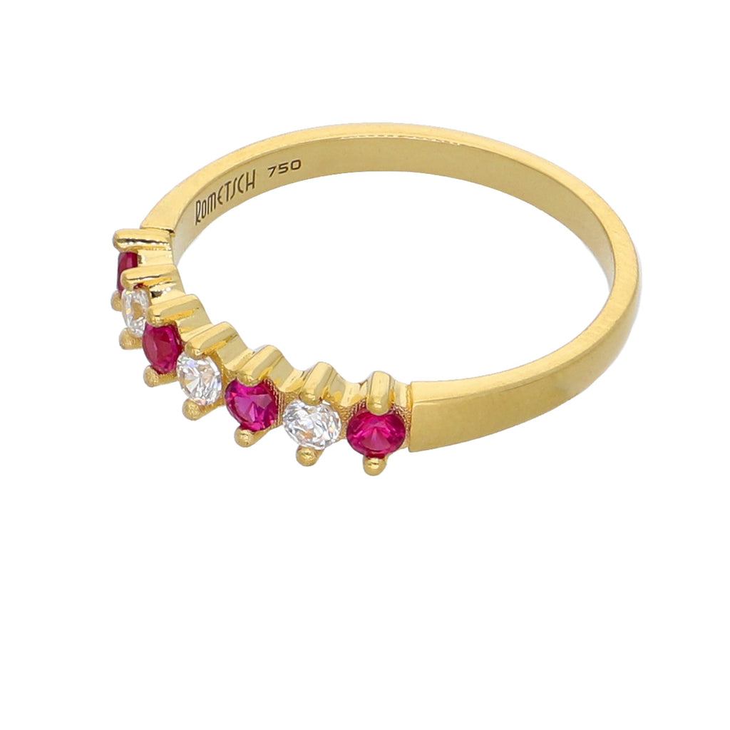 Anillo Oro Amarillo y Circones Medio Cintillo AN-13739