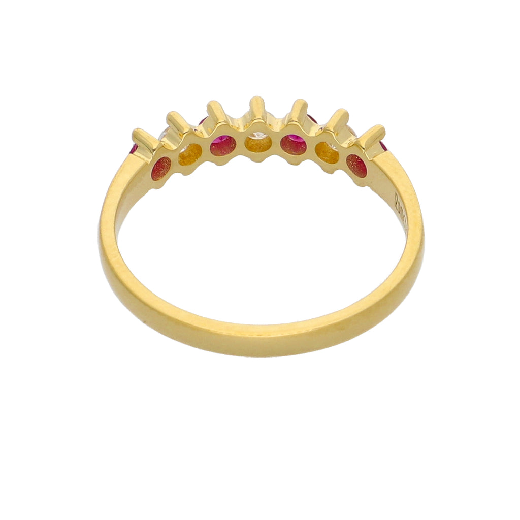 Anillo Oro Amarillo y Circones Medio Cintillo AN-13739