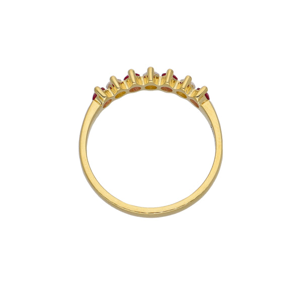 Anillo Oro Amarillo y Circones Medio Cintillo AN-13739
