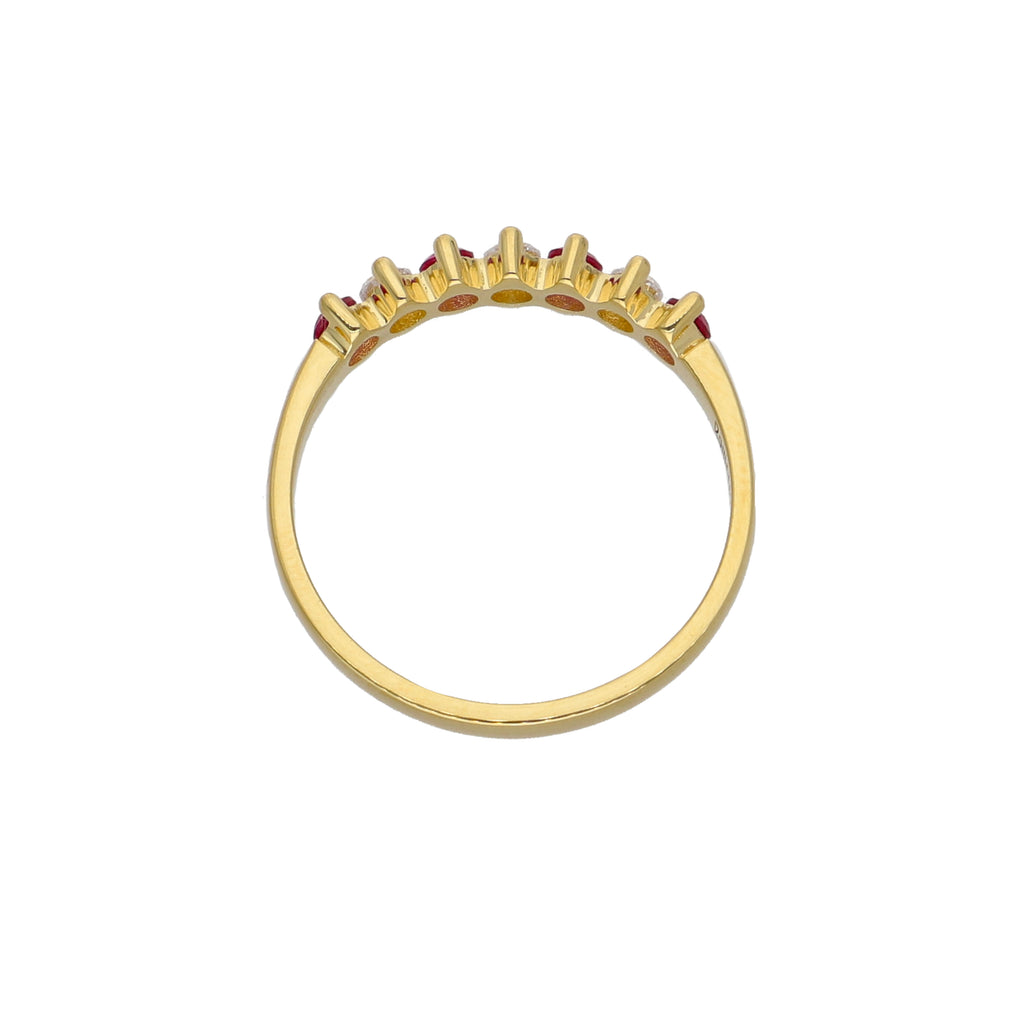 Anillo Oro Amarillo y Circones Medio Cintillo AN-13739