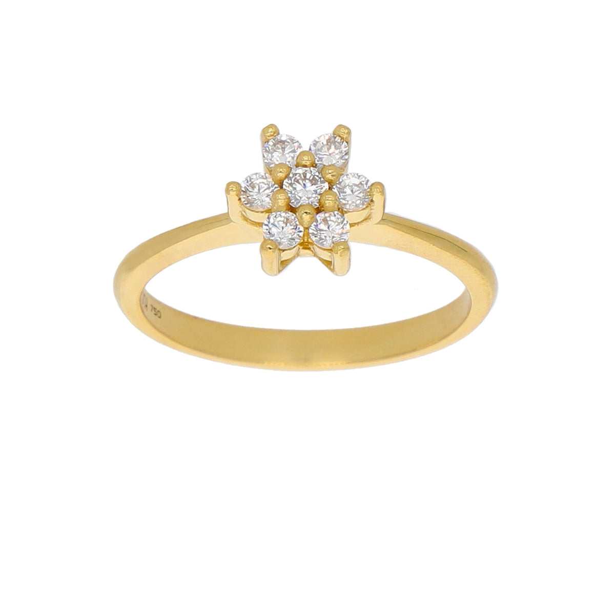 Anillo Oro Amarillo y Circones Rosetta AN-13741