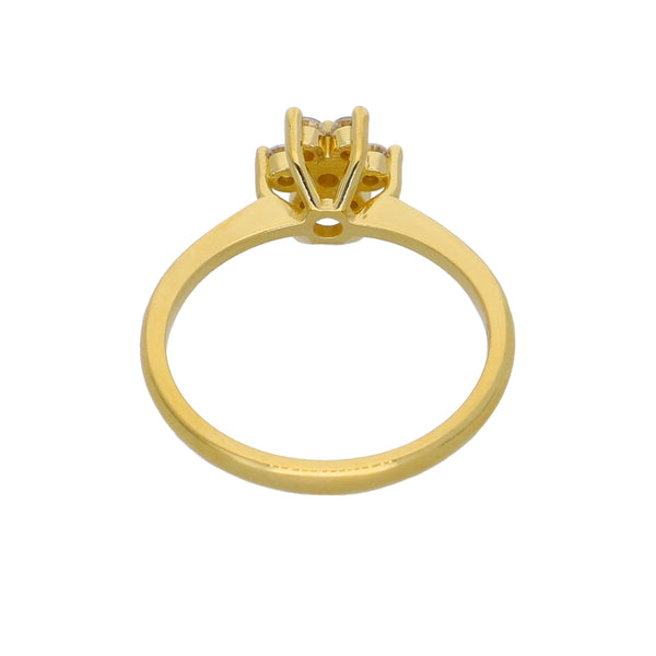 Anillo Oro Amarillo y Circones Rosetta AN-13741