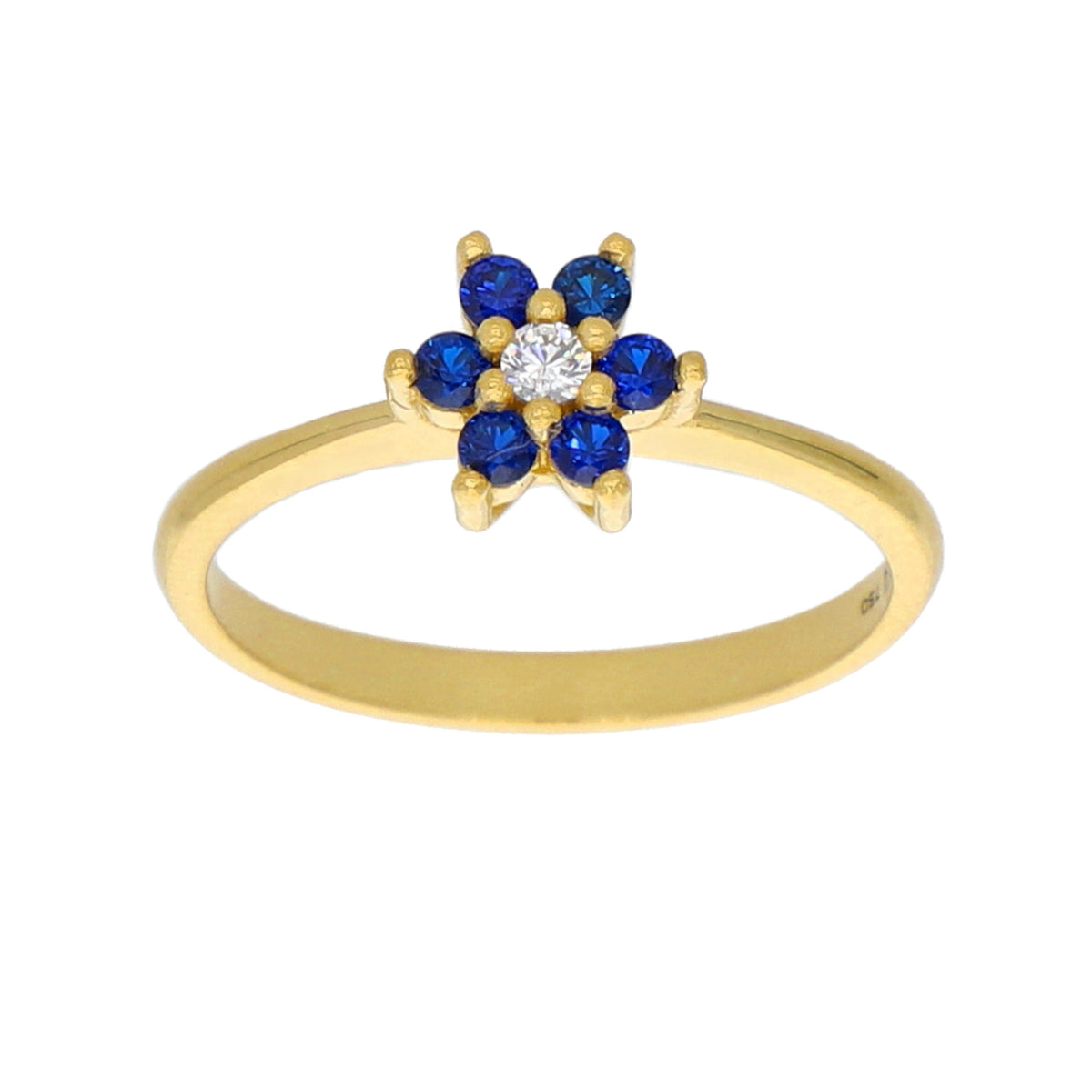 Anillo Oro Amarillo y Circones Rosetta AN-13742