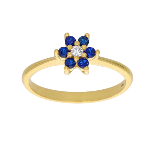Anillo Oro Amarillo y Circones Rosetta AN-13742