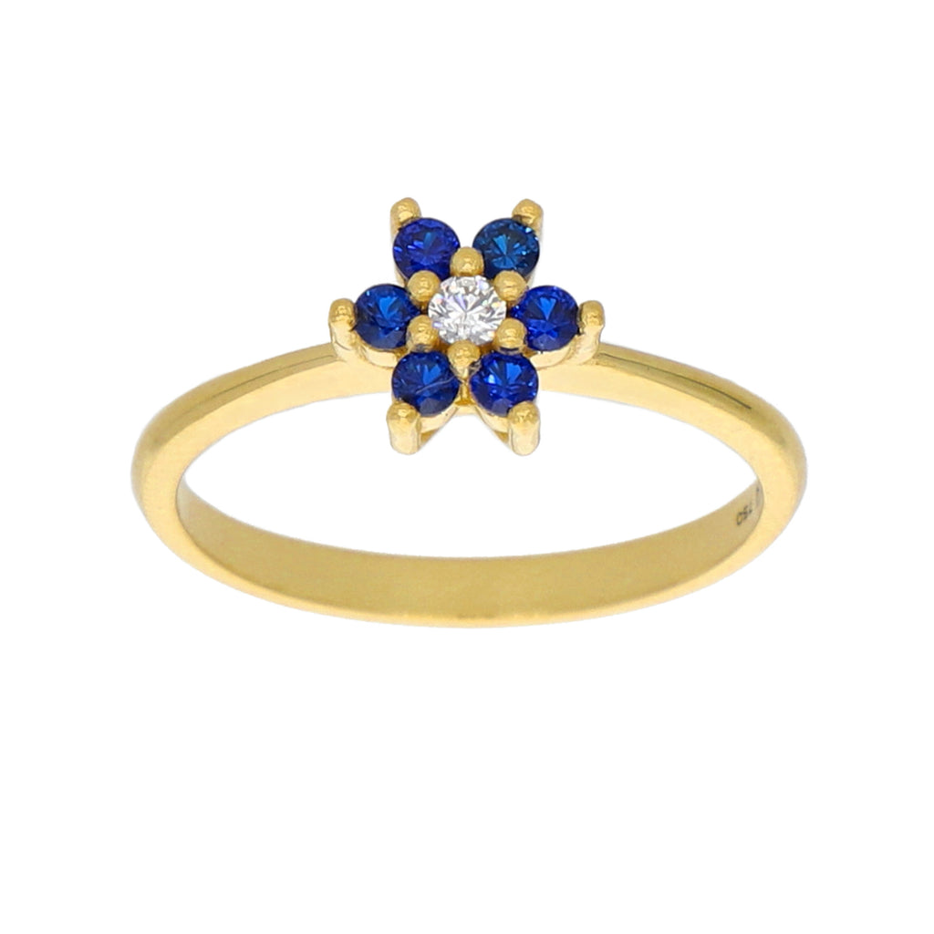 Anillo Oro Amarillo y Circones Rosetta AN-13742