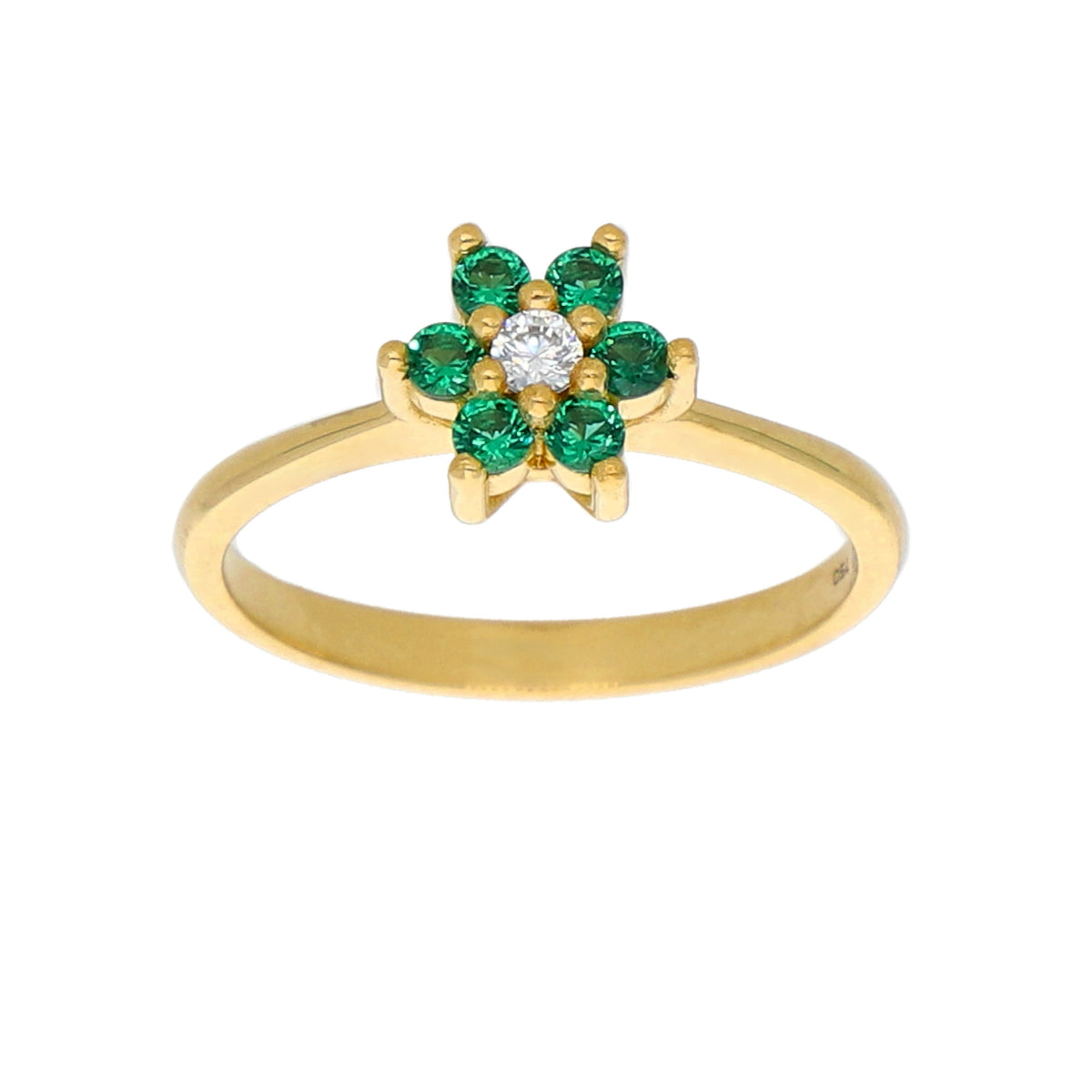 Anillo Oro Amarillo y Circones Rosetta AN-13743