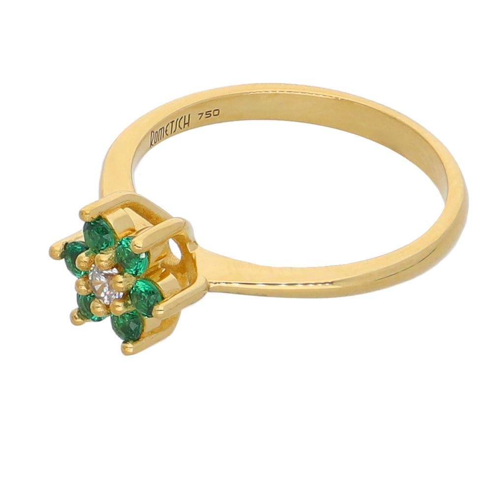 Anillo Oro Amarillo y Circones Rosetta AN-13743