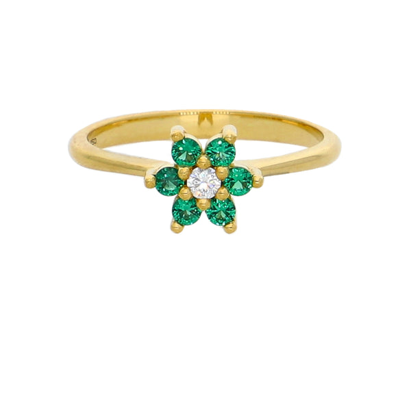 Anillo Oro Amarillo y Circones Rosetta AN-13743