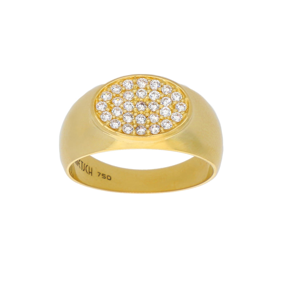 Anillo Oro Amarillo y Circones AN-13744