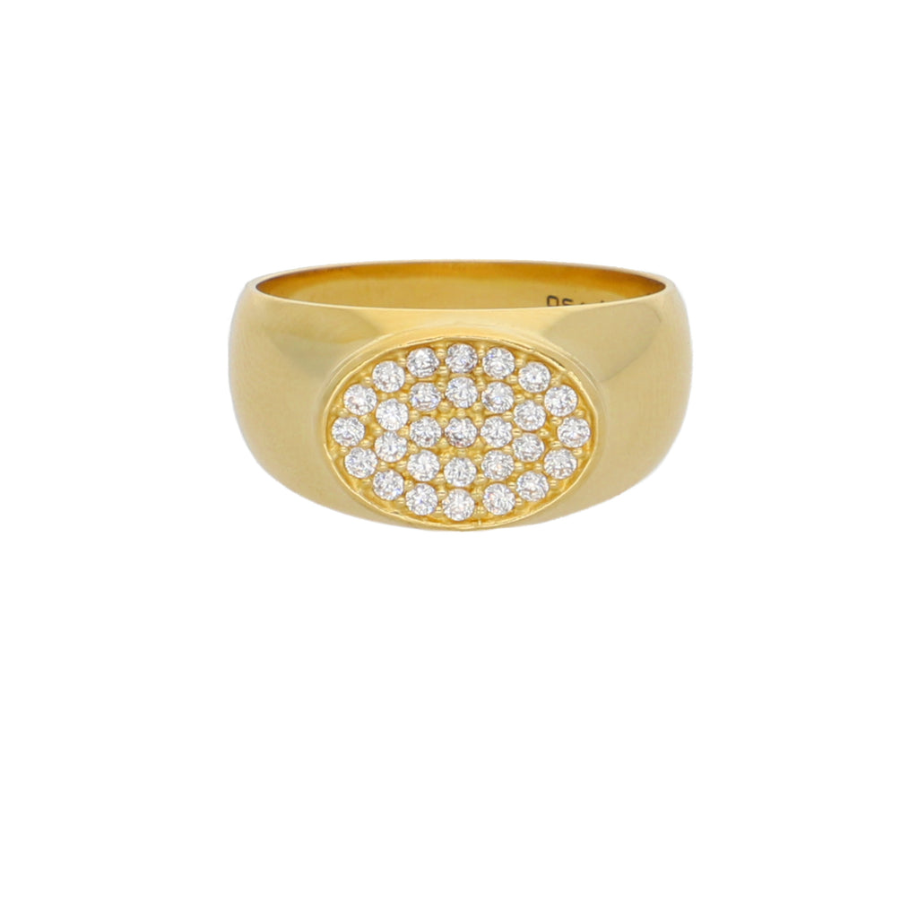 Anillo Oro Amarillo y Circones AN-13744