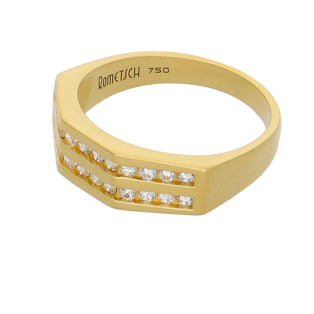 Anillo Oro Amarillo y Circones Medio Cintillo AN-13745