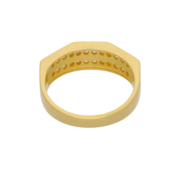 Anillo Oro Amarillo y Circones Medio Cintillo AN-13745