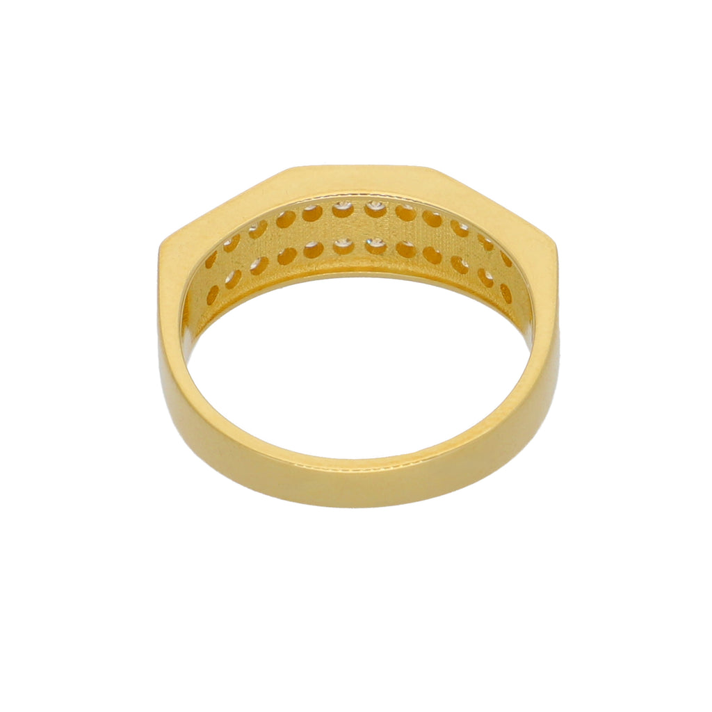 Anillo Oro Amarillo y Circones Medio Cintillo AN-13745