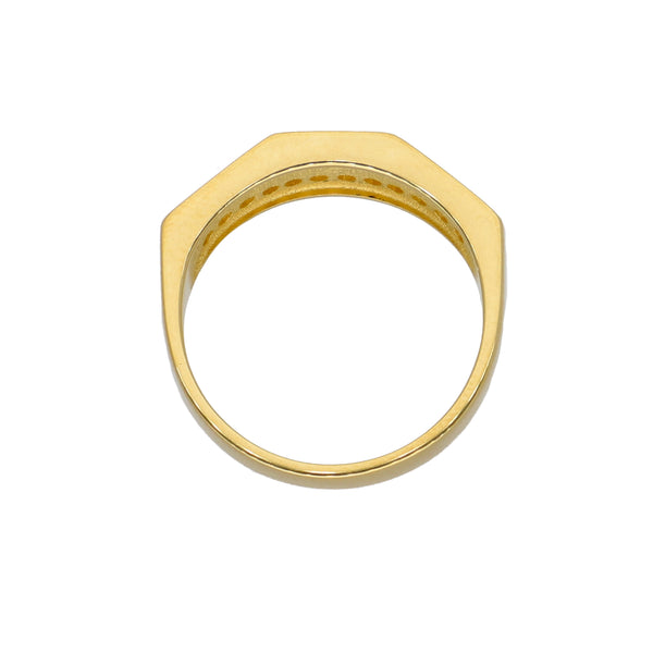 Anillo Oro Amarillo y Circones Medio Cintillo AN-13745