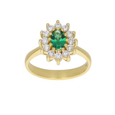 Anillo Oro Amarillo y Circones AN-13747