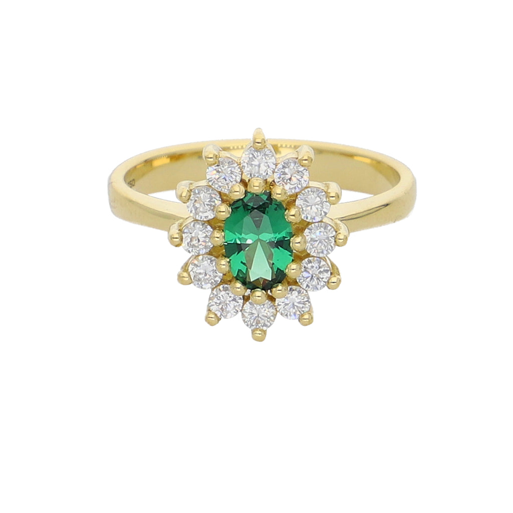 Anillo Oro Amarillo y Circones AN-13747