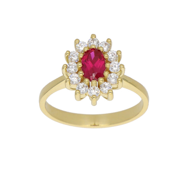 Anillo Oro Amarillo y Circones AN-13748