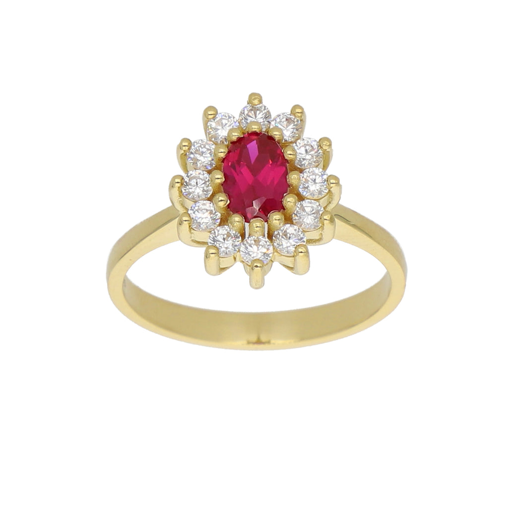 Anillo Oro Amarillo y Circones AN-13748