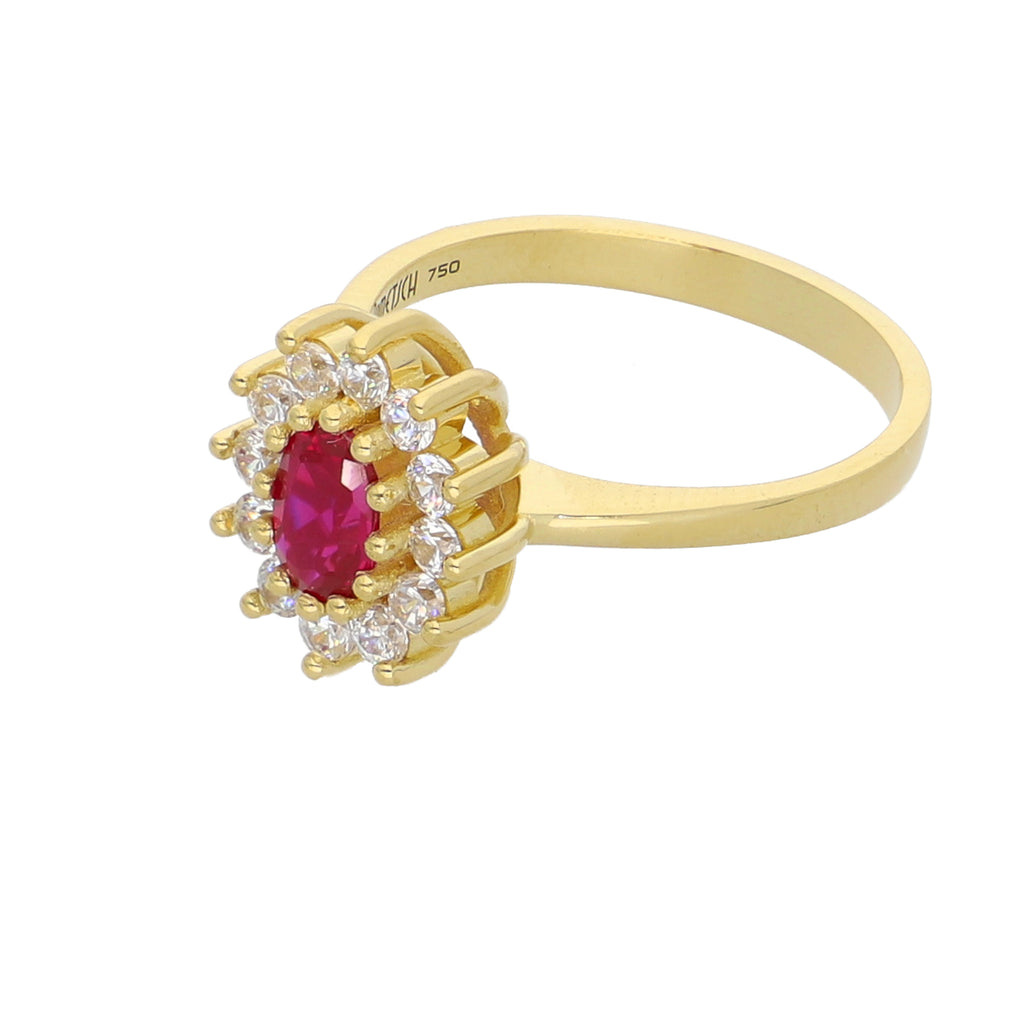 Anillo Oro Amarillo y Circones AN-13748