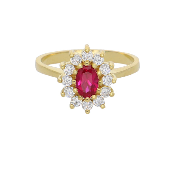 Anillo Oro Amarillo y Circones AN-13748