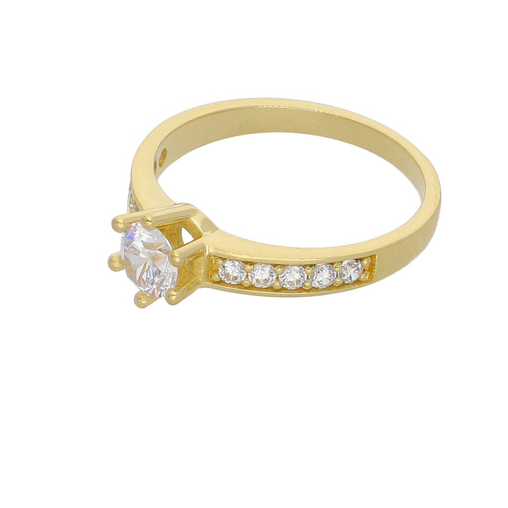 Anillo Oro Amarillo y Circones AN-14448