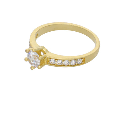 Anillo Oro Amarillo y Circones AN-14448