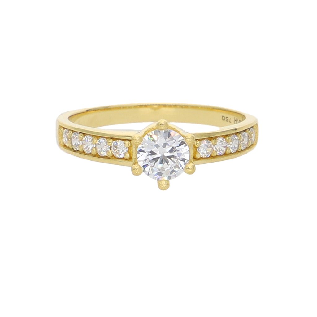 Anillo Oro Amarillo y Circones AN-14448