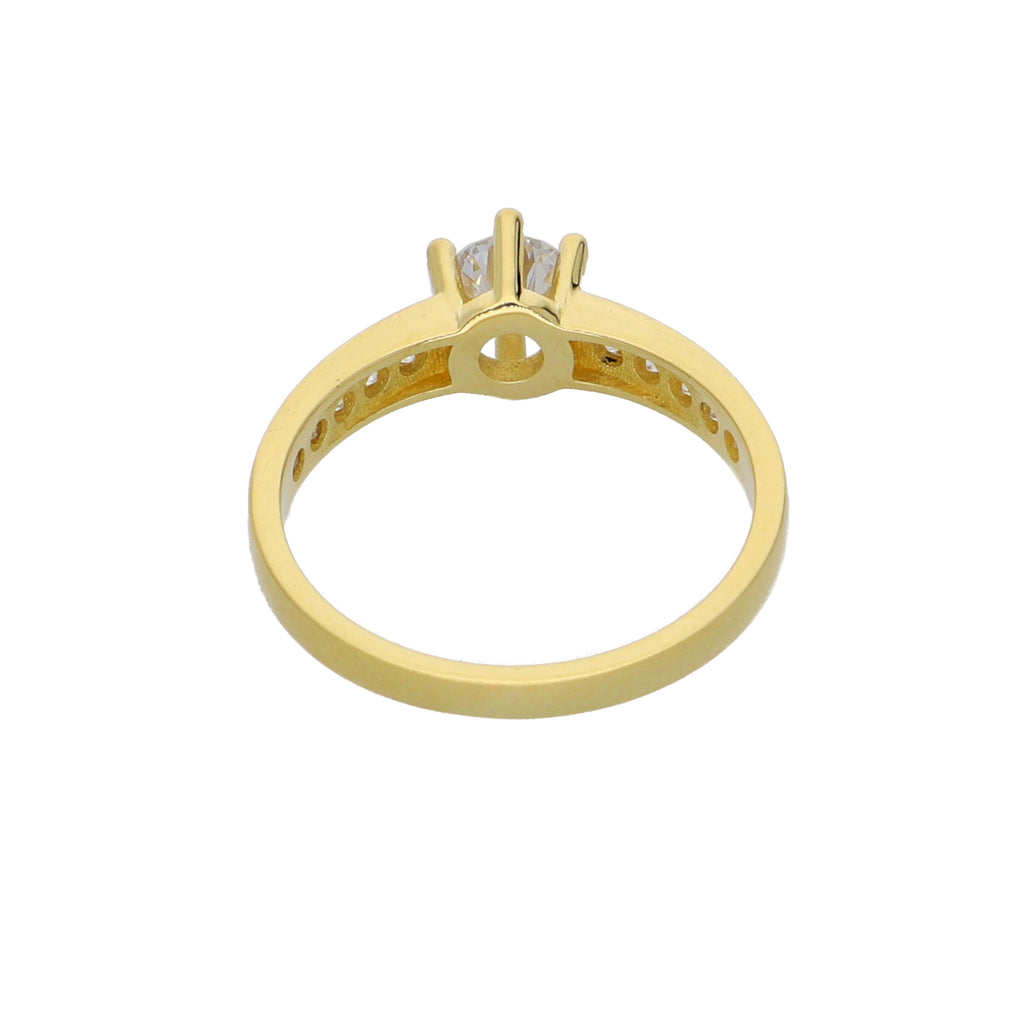 Anillo Oro Amarillo y Circones AN-14448