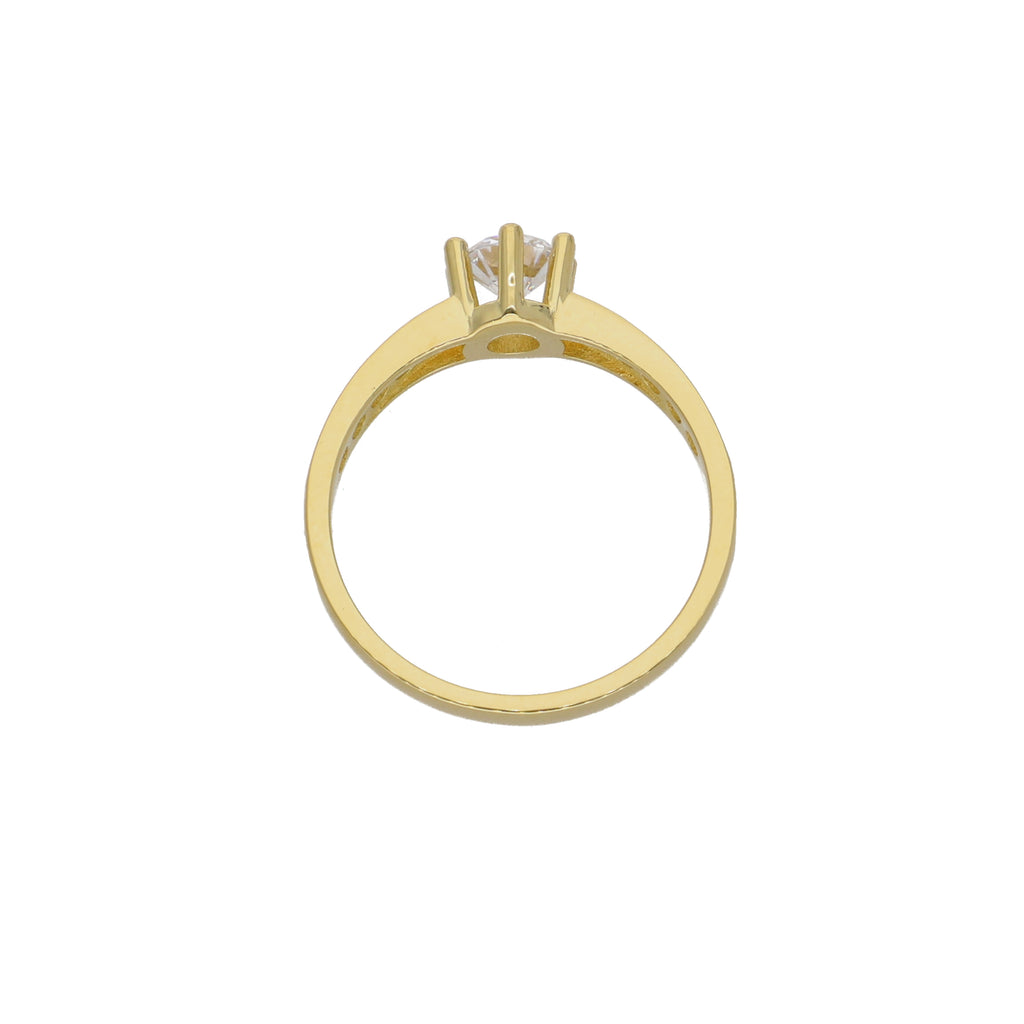 Anillo Oro Amarillo y Circones AN-14448