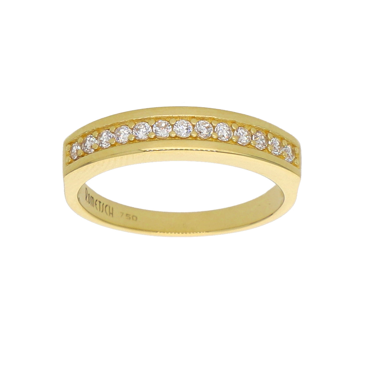 Anillo Oro Amarillo y Circones Medio Cintillo AN-13751