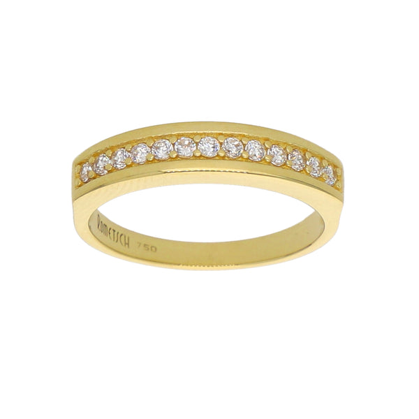 Anillo Oro Amarillo y Circones Medio Cintillo AN-13751