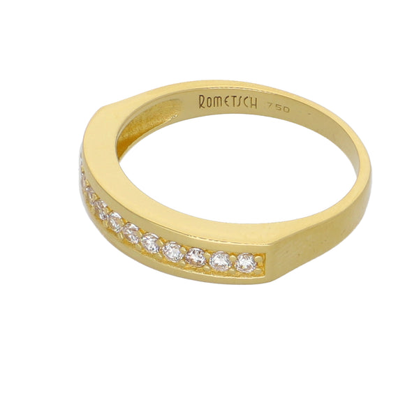 Anillo Oro Amarillo y Circones Medio Cintillo AN-13751