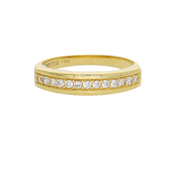 Anillo Oro Amarillo y Circones Medio Cintillo AN-13751