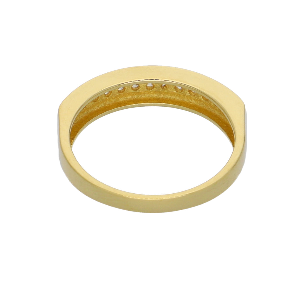 Anillo Oro Amarillo y Circones Medio Cintillo AN-13751