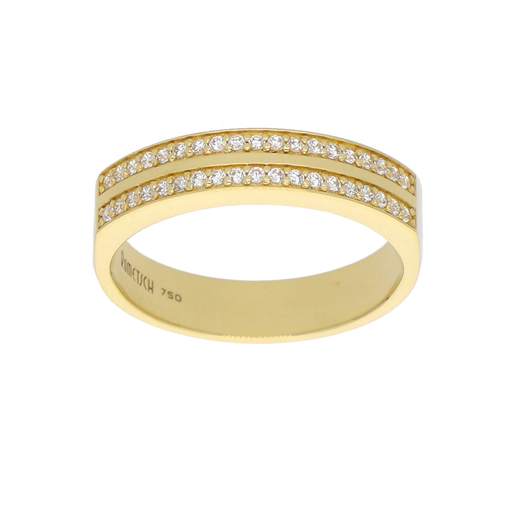 Anillo Oro Amarillo y Circones Medio Cintillo AN-13752