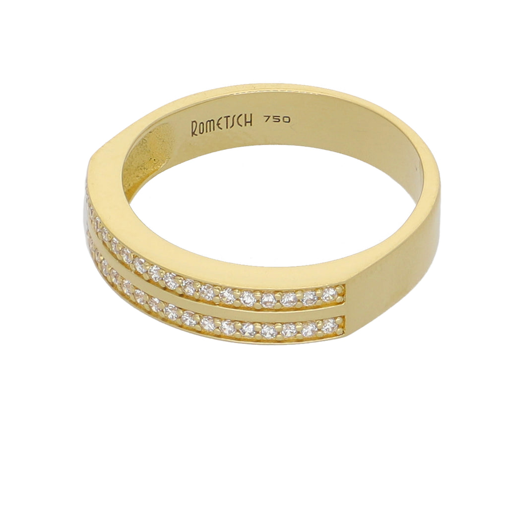 Anillo Oro Amarillo y Circones Medio Cintillo AN-13752