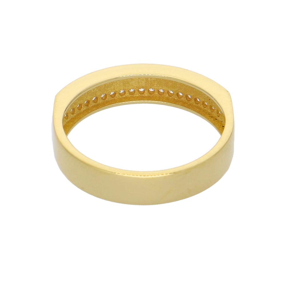 Anillo Oro Amarillo y Circones Medio Cintillo AN-13752