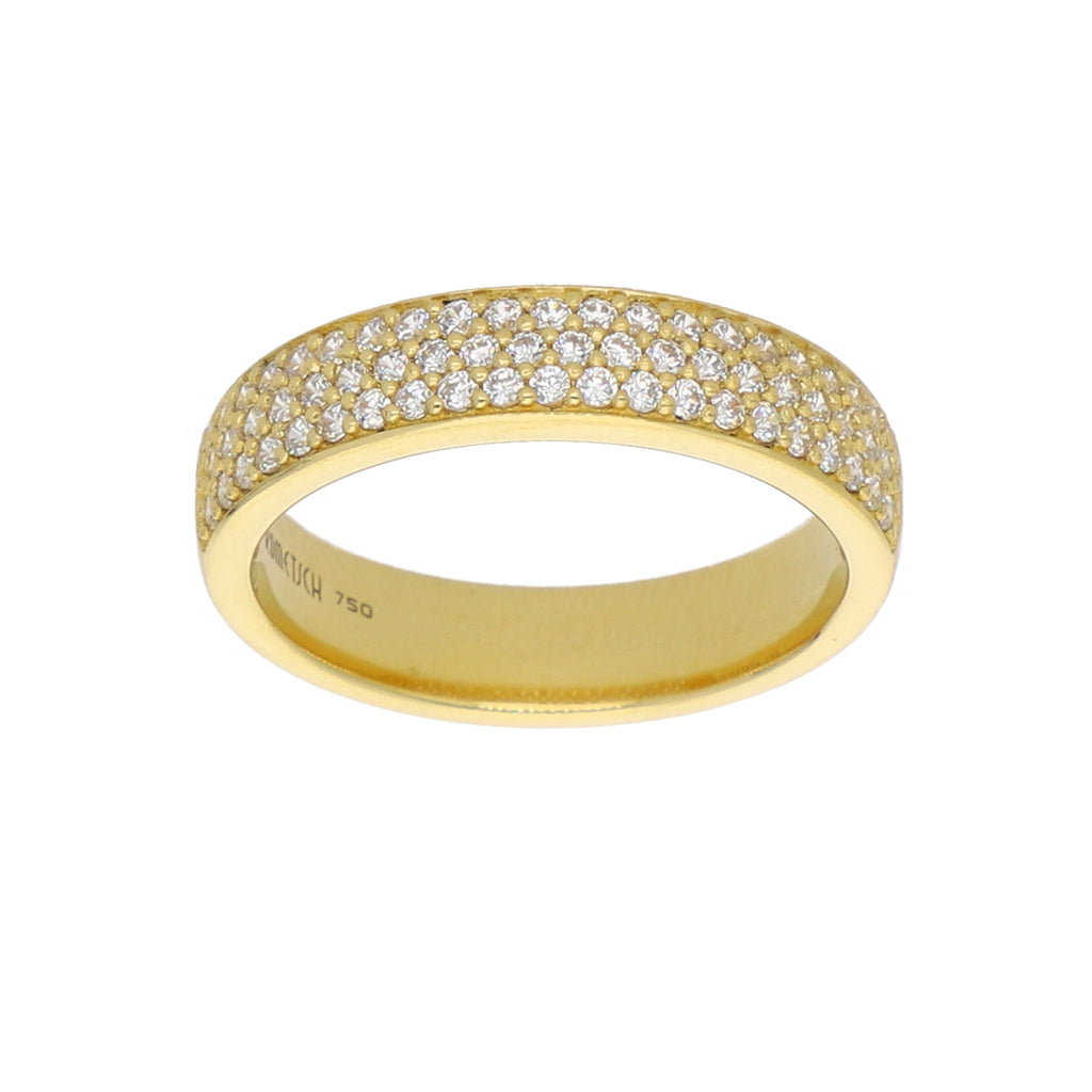 Anillo Oro Amarillo y Circones Medio Cintillo AN-13753