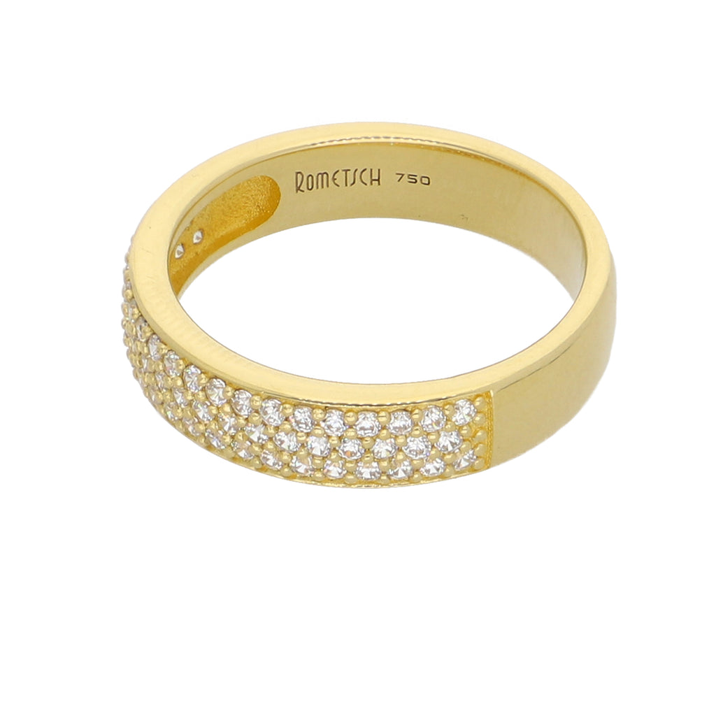 Anillo Oro Amarillo y Circones Medio Cintillo AN-13753