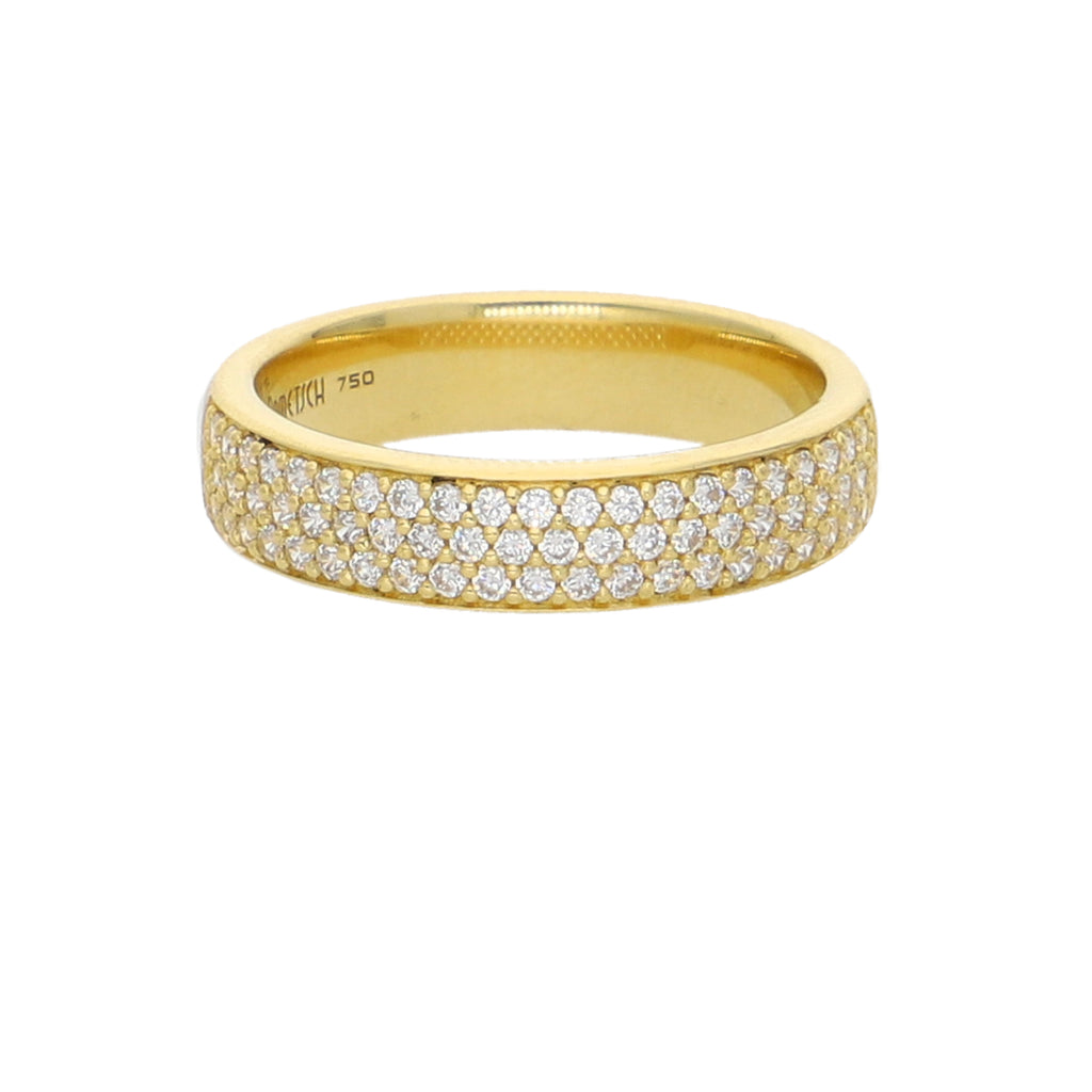 Anillo Oro Amarillo y Circones Medio Cintillo AN-13753