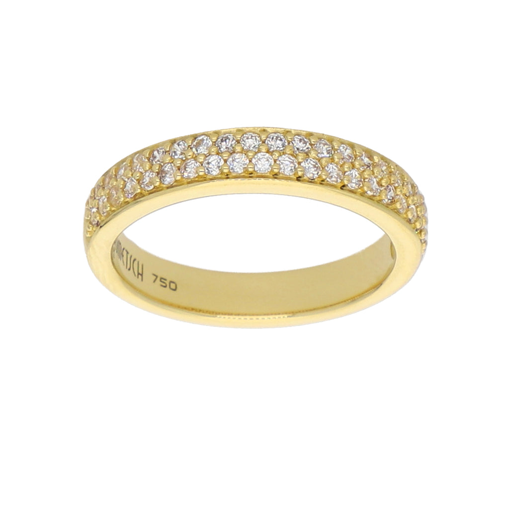 Anillo Oro Amarillo y Circones Medio Cintillo AN-13754