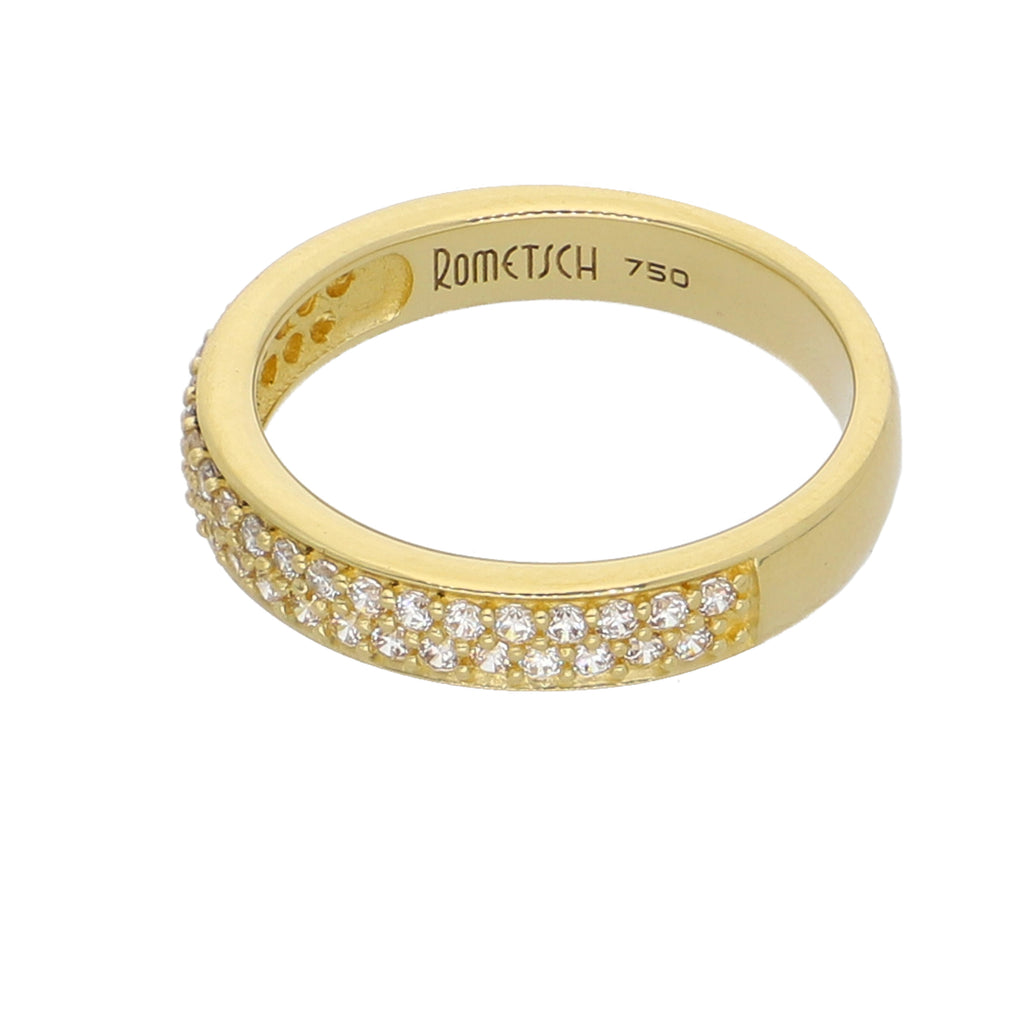 Anillo Oro Amarillo y Circones Medio Cintillo AN-13754