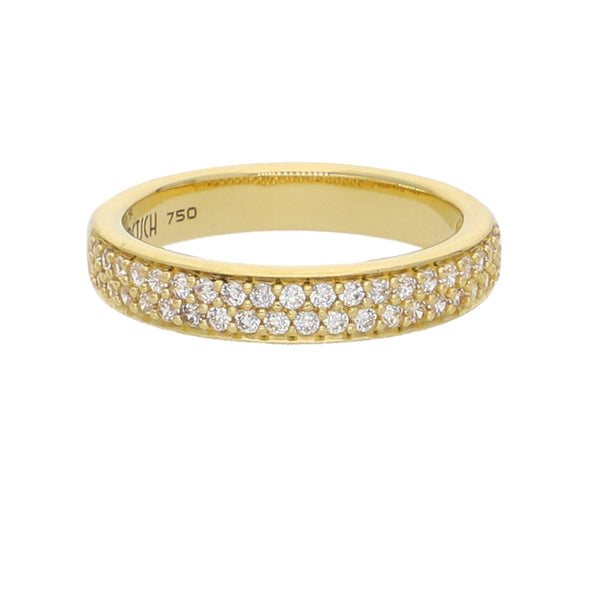 Anillo Oro Amarillo y Circones Medio Cintillo AN-13754