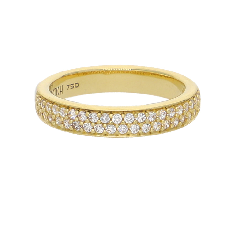 Anillo Oro Amarillo y Circones Medio Cintillo AN-13754