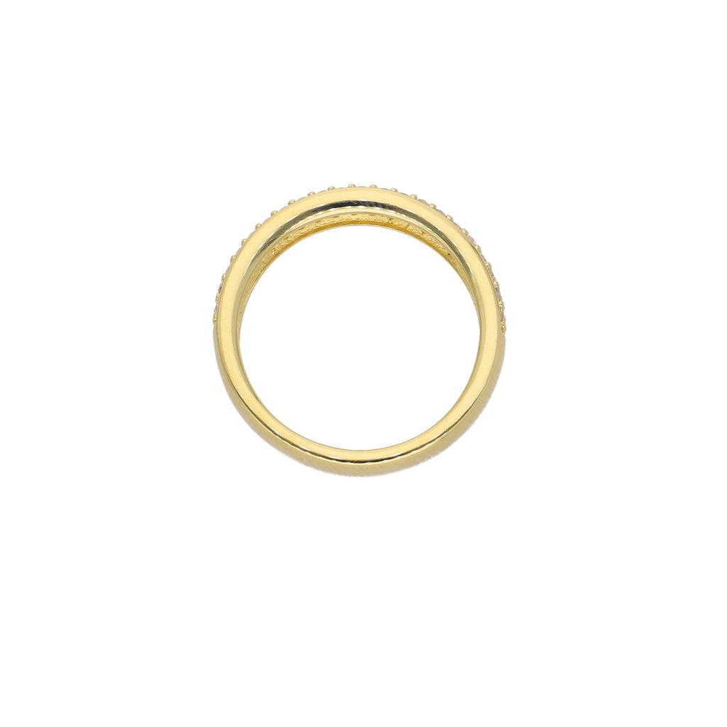 Anillo Oro Amarillo y Circones Medio Cintillo AN-13754